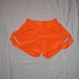 lululemon athletica Hotty Hot High-Rise Lined Short 2.5" Neon Orange Size 2 Tall
